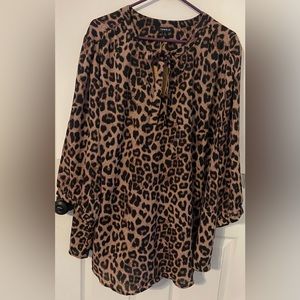 5X Leopard Print Georgette blouse